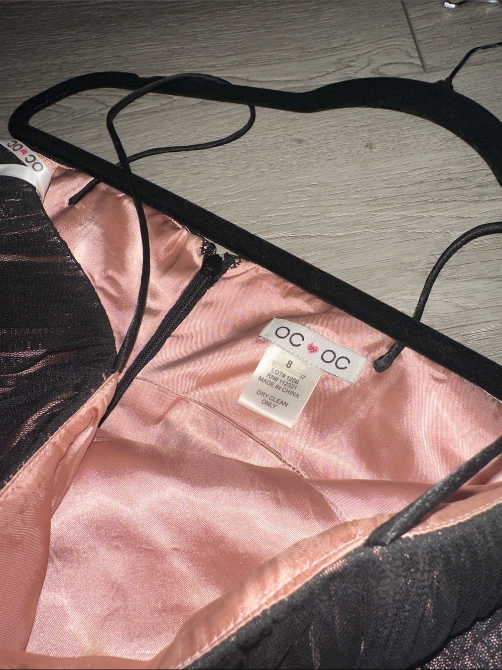 OC by OC Black Lace Overlay Cocktail Dress size 8 - Picture 8 of 8